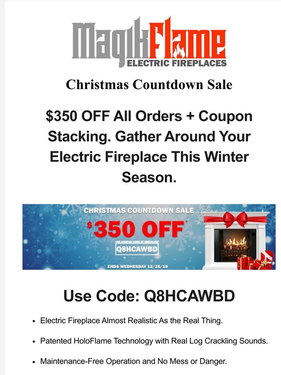 Magikflame 350 OFF + Coupon Stacking with MagikFlame Electric