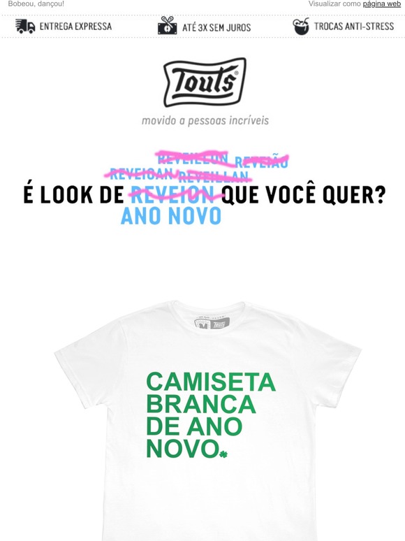 As melhores camisetas pro look da virada com 10% OFF 🎉