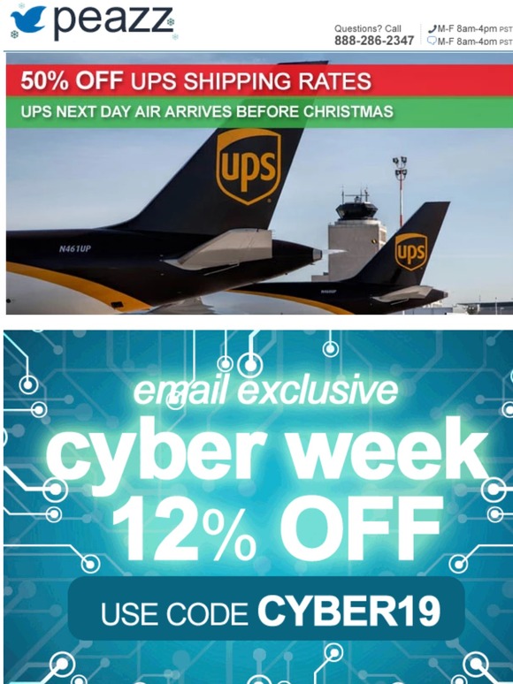 ✈️✈️ 50% off on UPS Next Day shipping for Christmas delivery + 12% off coupon 🎁🎁