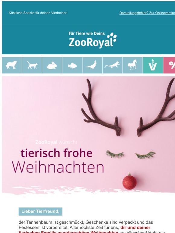 🎄 ZooRoyal wünscht tierisch frohe Weihnachten!