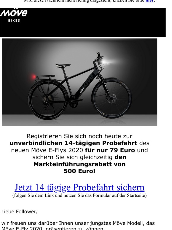 neues Möve E-Fly 2020 unverbindlich Probe fahren