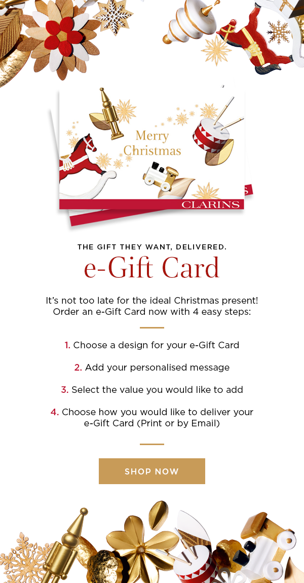 Clarins Australia It S Not Too Late Shop The E Gift Card Milled