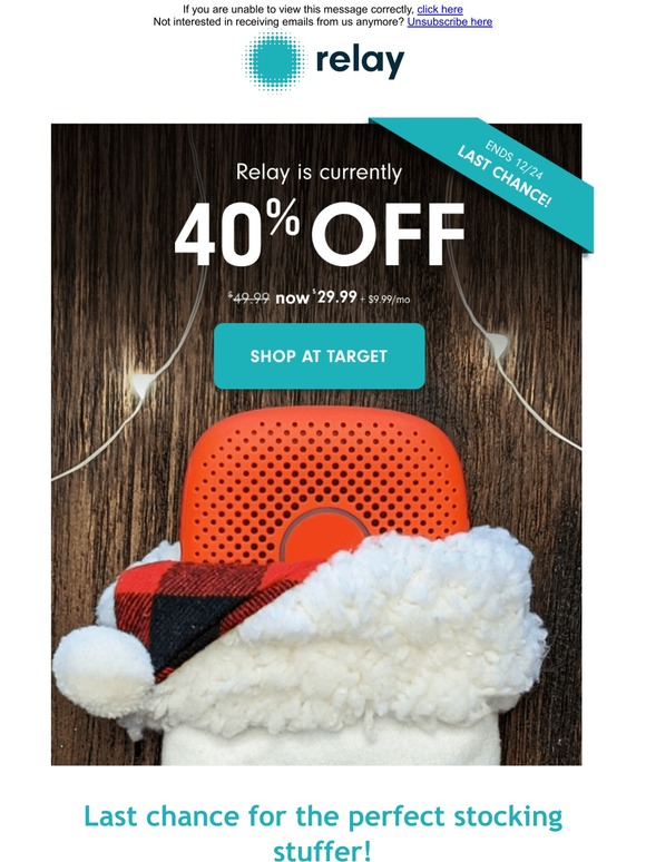 LAST CHANCE - 40% off all Relays!