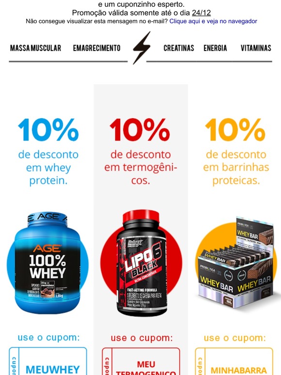 É whey, é termogênico, é tudo em promo...