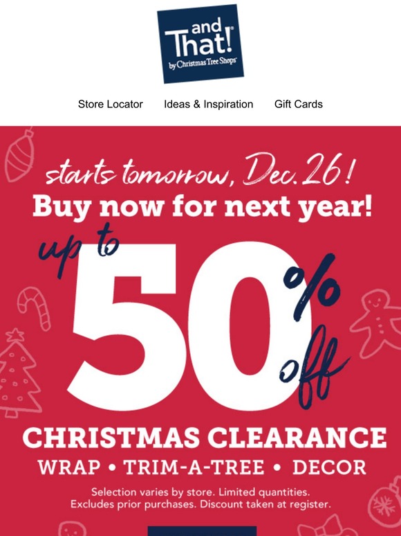 Christmas Tree Shops: Shop Christmas Clearance and take up to 50% off