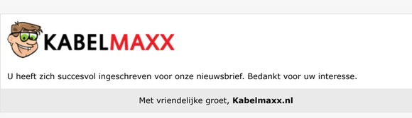 Inschrijving nieuwsbrief succesvol