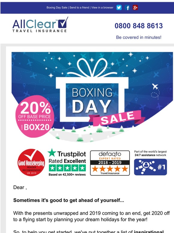 Hi  not sure where you want to go on holiday next year?