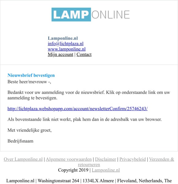 Nieuwsbrief bevestigen
