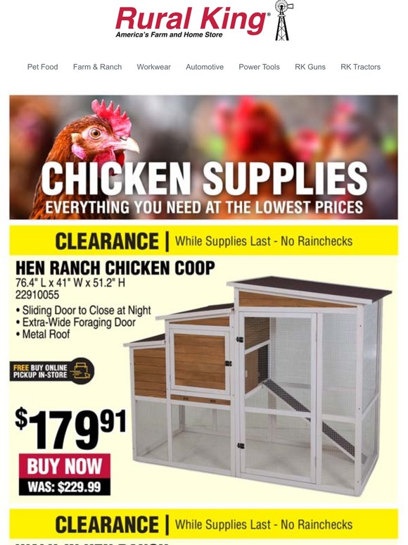Rural CLEARANCE Save Big on Chicken Supplies! Milled