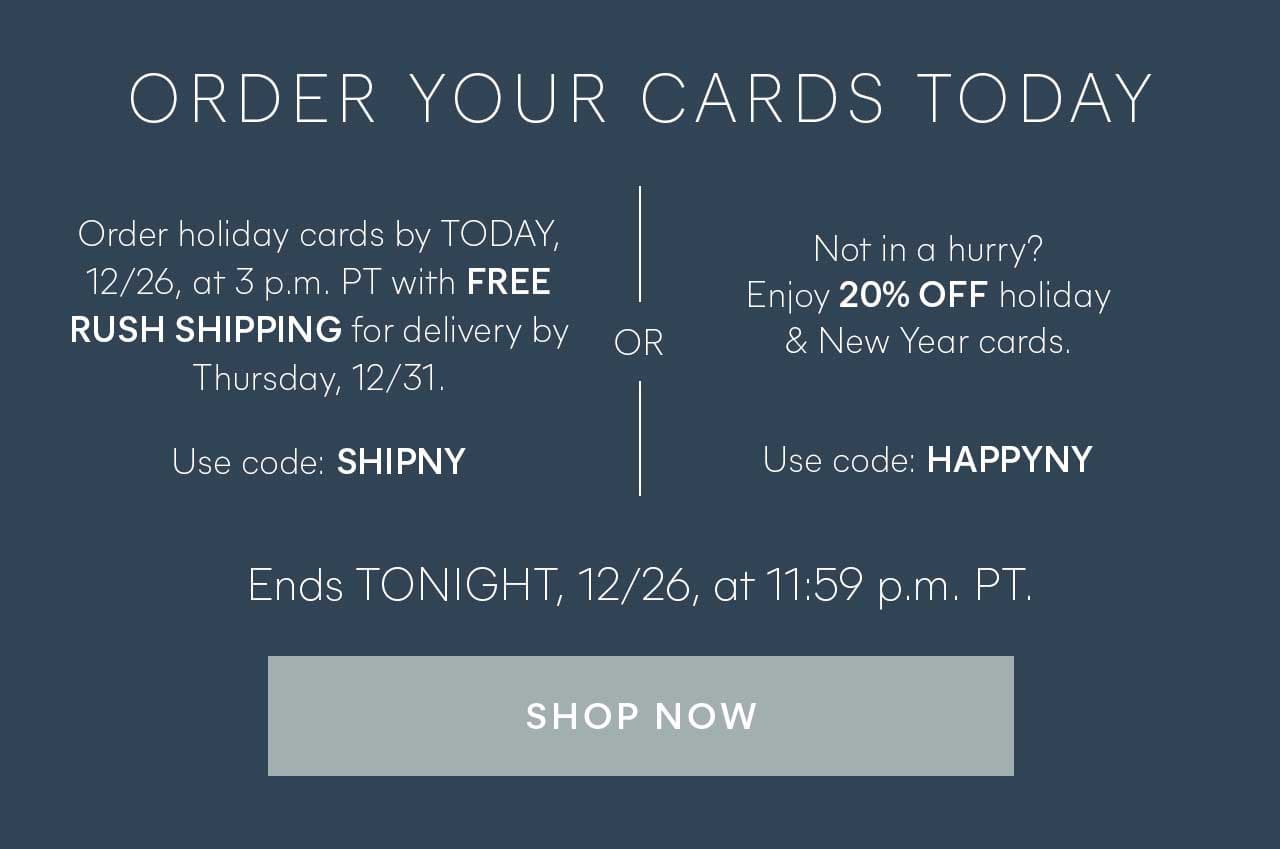 Minted: Forgot the Christmas card? Send a New Year card instead. | Milled
