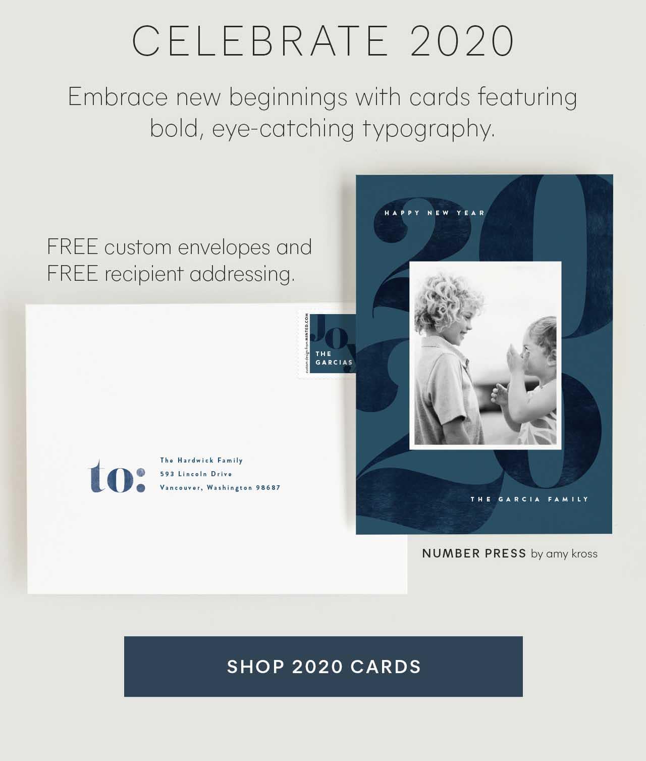 Minted: Forgot the Christmas card? Send a New Year card instead. | Milled