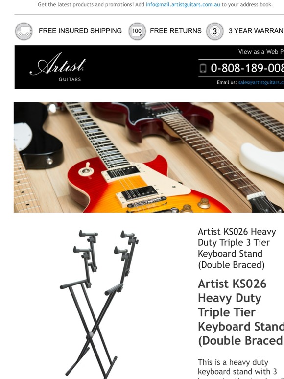 We think you'll love: Artist KS026 Heavy Duty Triple 3 Tier Keyboard Stand (Double Braced) and more...