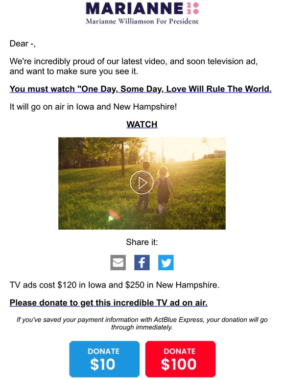 MUST WATCH: One Day, Some Day, Love Will Rule the World