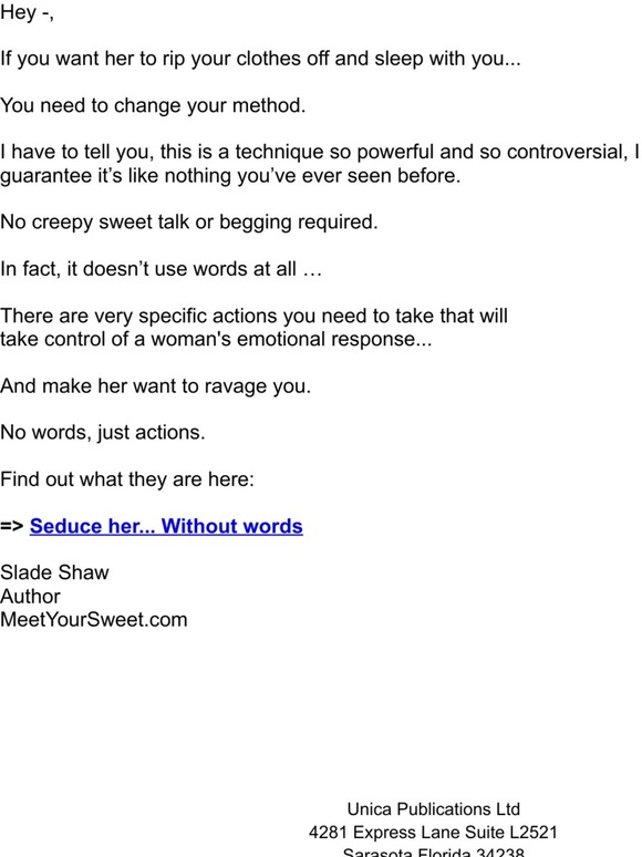 Seduce her without words