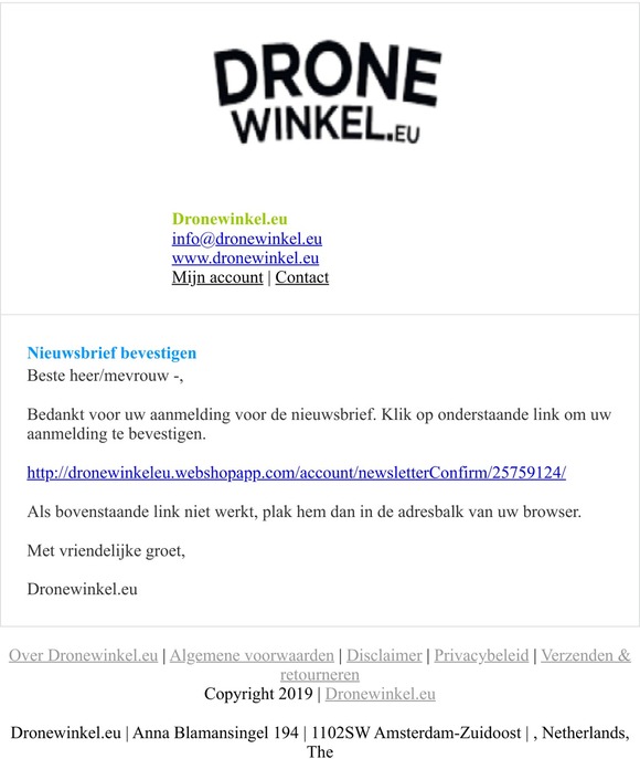 Nieuwsbrief bevestigen