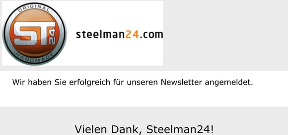 Newsletter Anmeldung erfolgreich