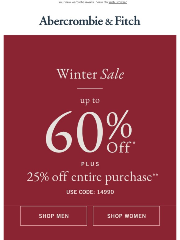 Abercrombie & Fitch In case you missed it… Milled