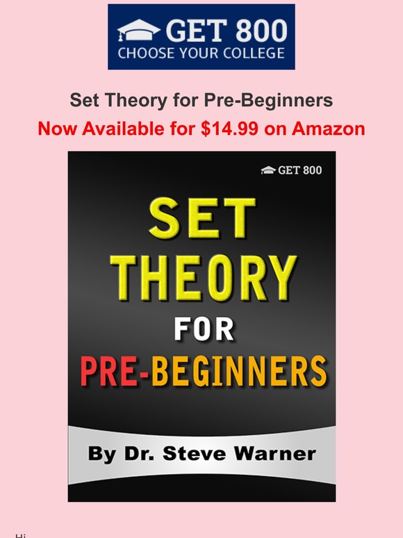 Set Theory for Pre-Beginners is Just $14.99