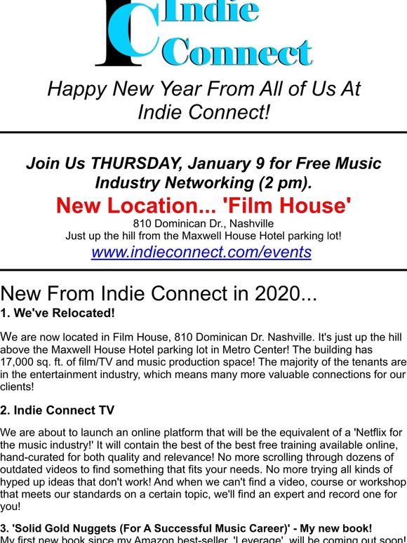 Indie Connect Presents Huge Changes in 2020 That Will Benefit YOU!