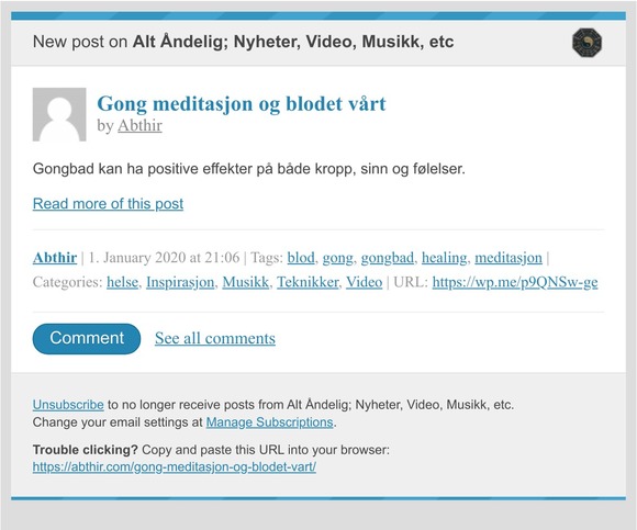 [New post] Gong meditasjon og blodet vårt