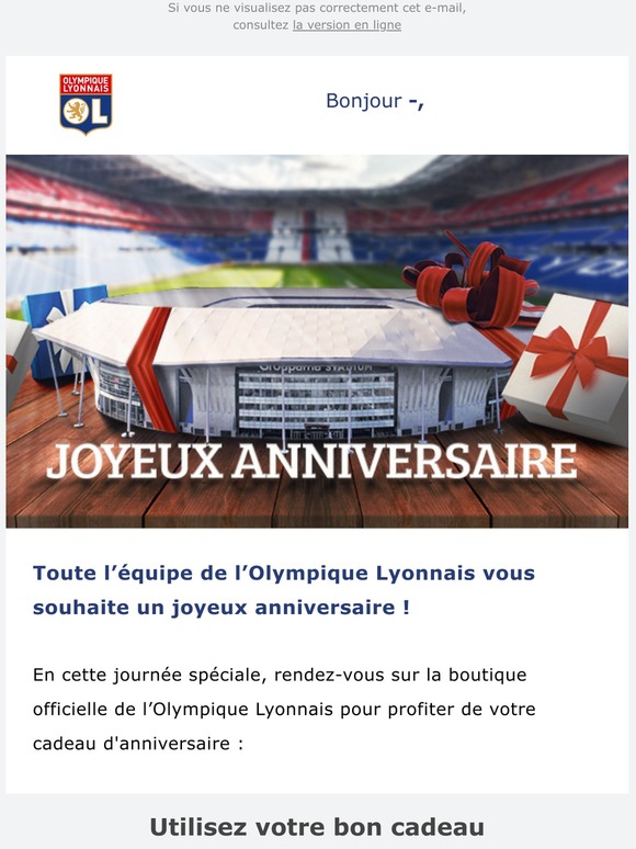 Olympique Lyonnais Nous Vous Souhaitons Un Joyeux Anniversaire Milled