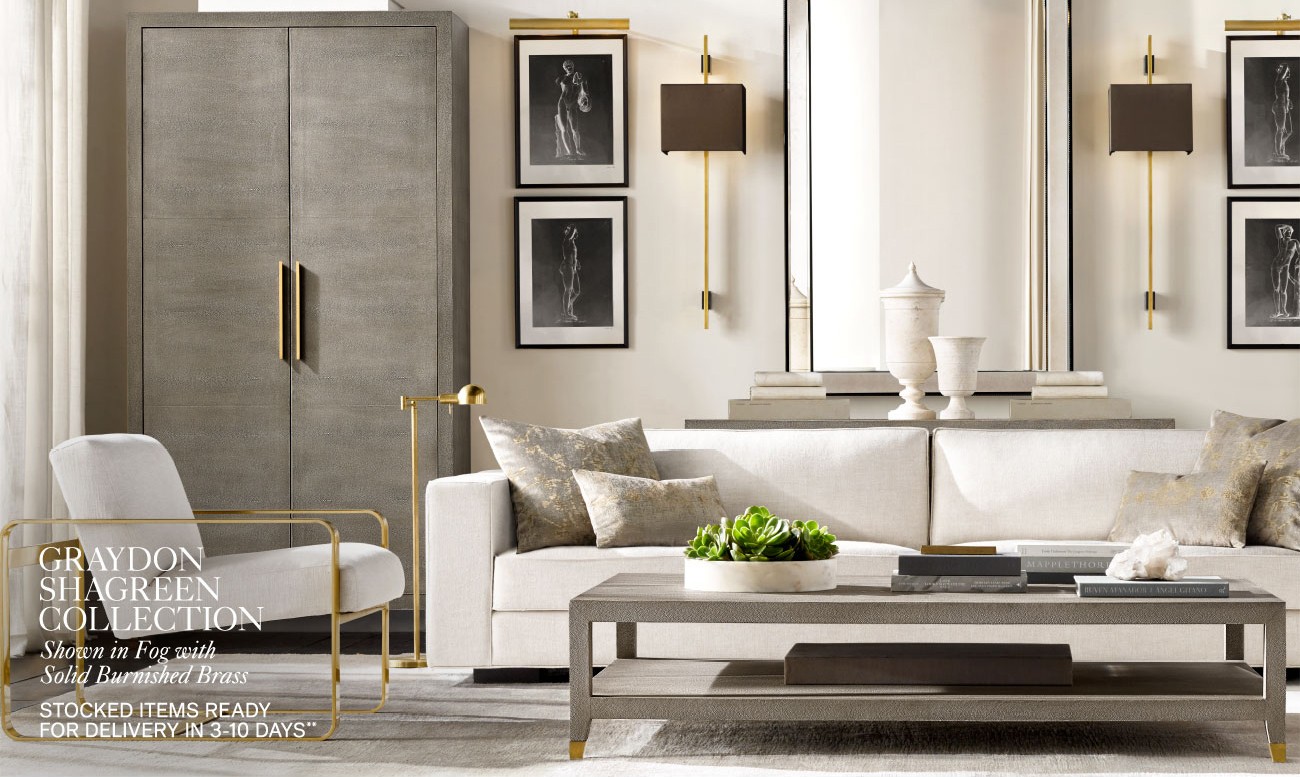 Restoration Hardware Art of Shagreen. The Graydon Collection. Milled