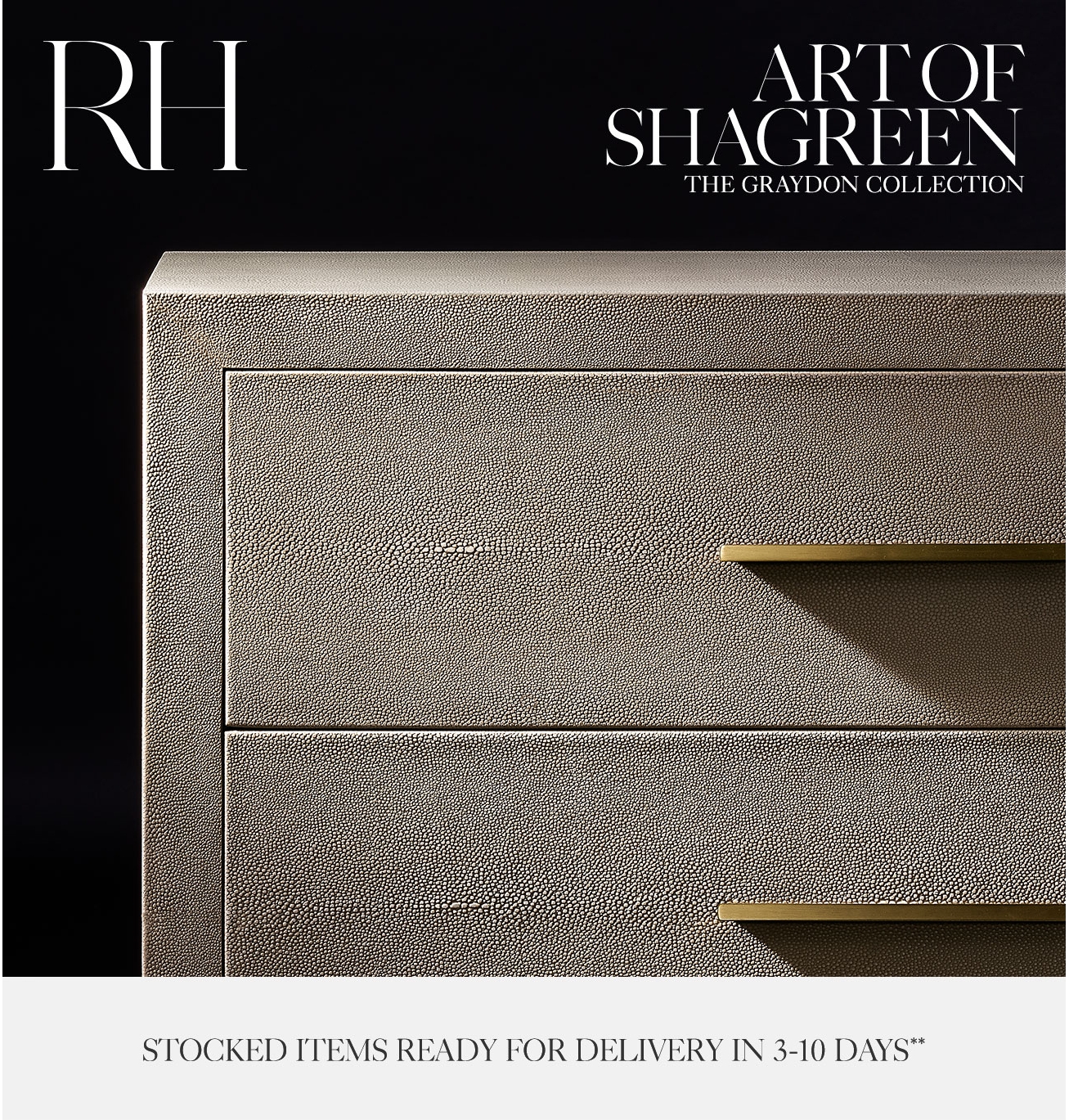 Restoration Hardware Art of Shagreen. The Graydon Collection. Milled