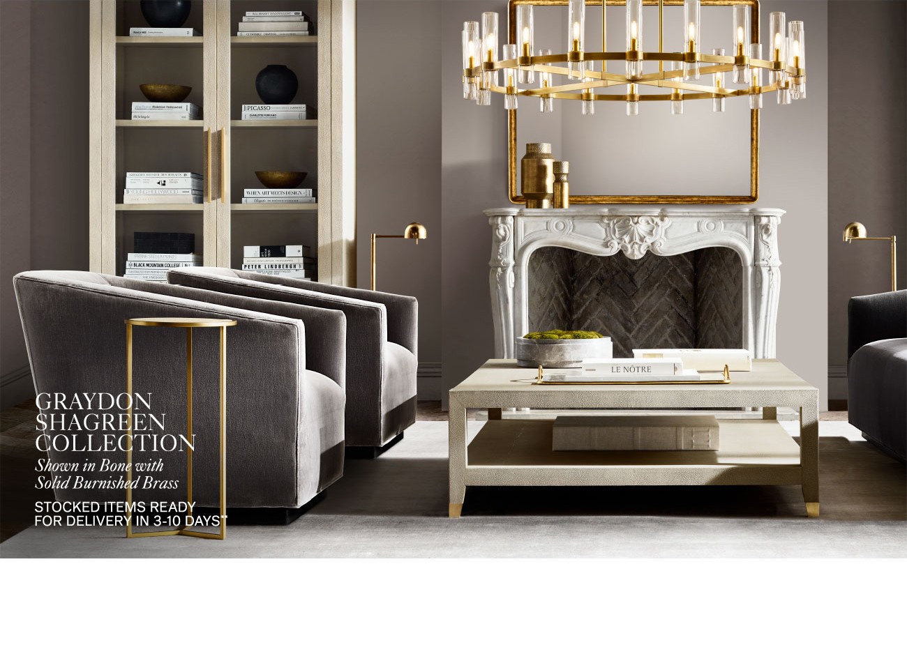 Restoration Hardware Art of Shagreen. The Graydon Collection. Milled