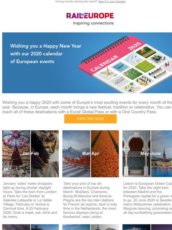 Wishing you a Happy New Year with some of our happy places in Europe