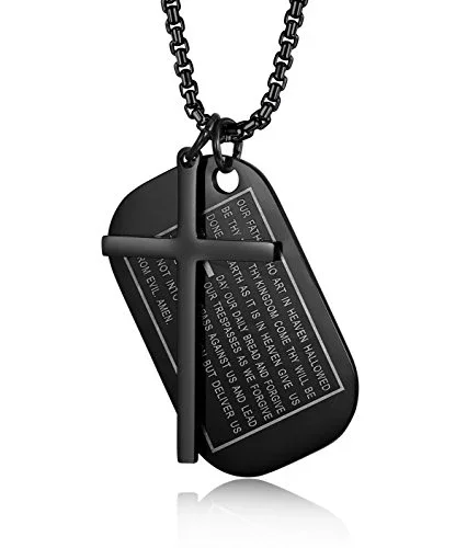 GLADIATOR OUR FATHER Military Prayer Pendant and Cross Dog Tags