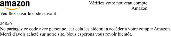 Vérifiez votre nouveau compte Amazon