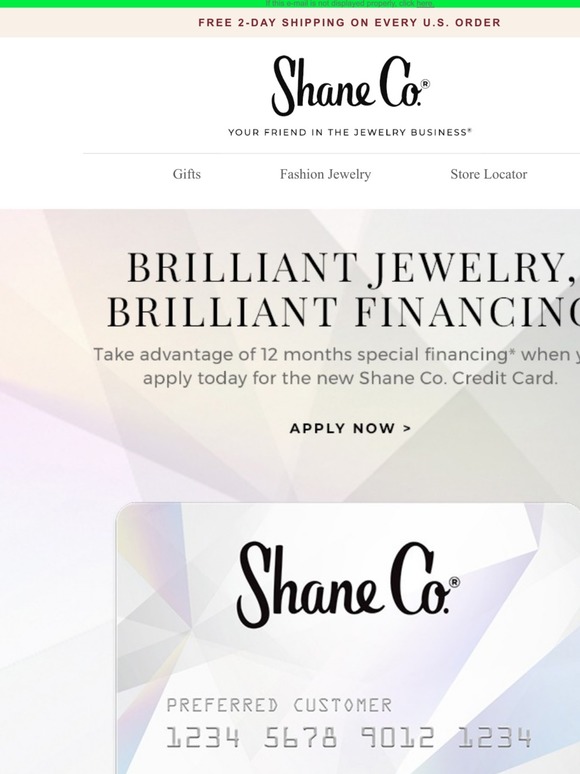 Shane Co. Introducing the new Shane Co. Credit Card Milled