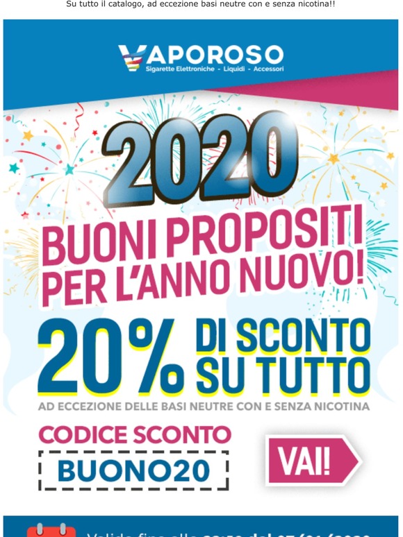 Ciao , 20% di SCONTO fino alle 23:59 del 07/01/2020.