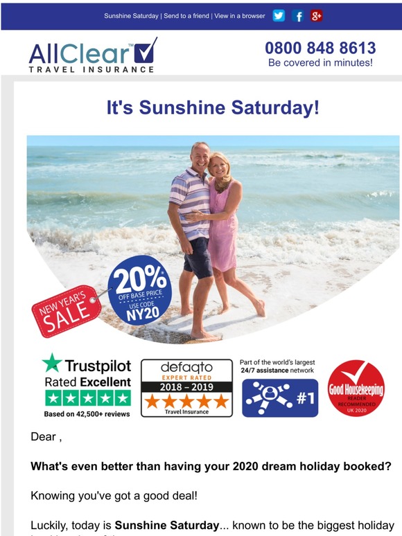 Did somebody say sale?! 💸 Save 20% on your travel insurance 🌍