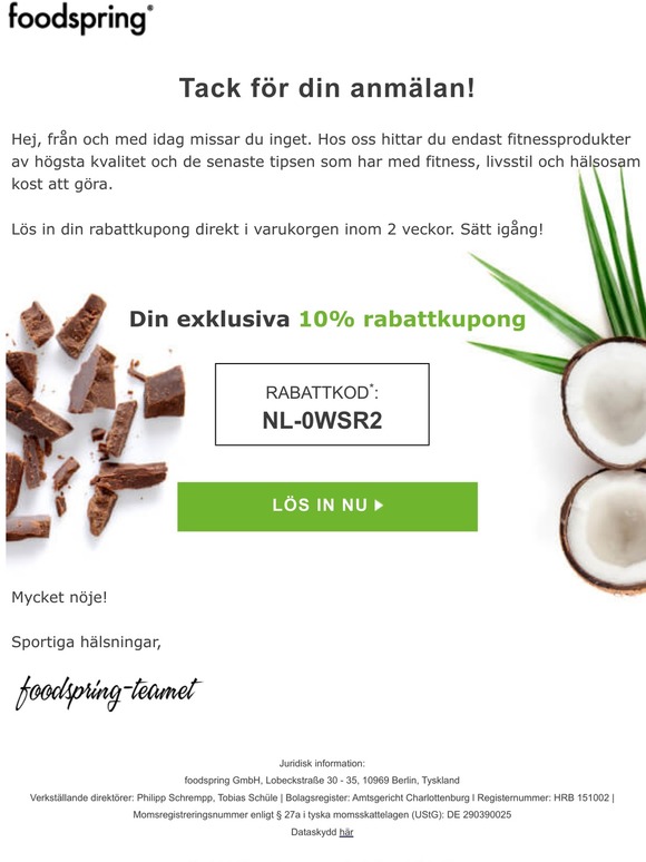 Du har anmält dig till vårt nyhetsbrev
