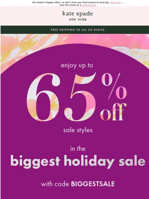 Kate Spade New York: last day 📣 for up to 65% off sale | Milled
