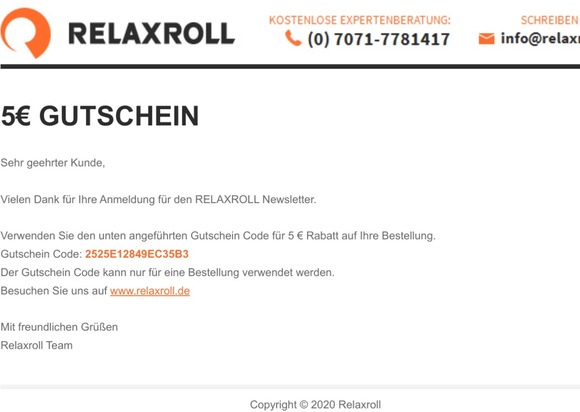 5€ Gutschein