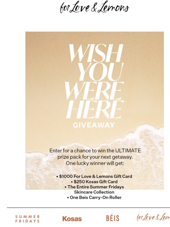 For Love Lemons Win Wish You Were Here Giveaway Milled