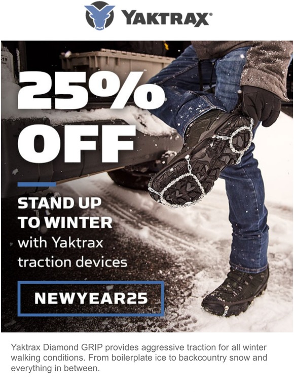 Get 25% Off to Stand Up to Winter With Yaktrax Traction Devices