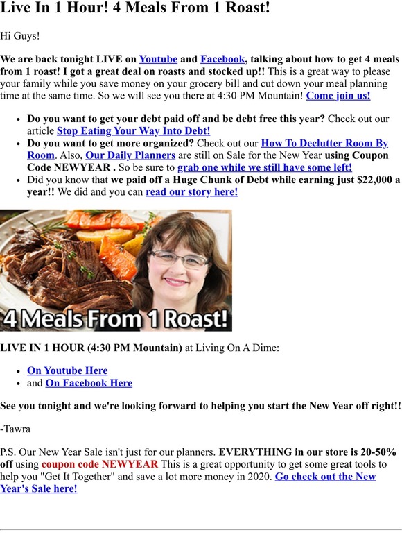 We're BACK! Live In 1 Hour! 4 Meals From 1 Roast!