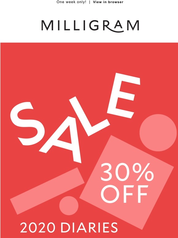 30% off selected 2020 diaries