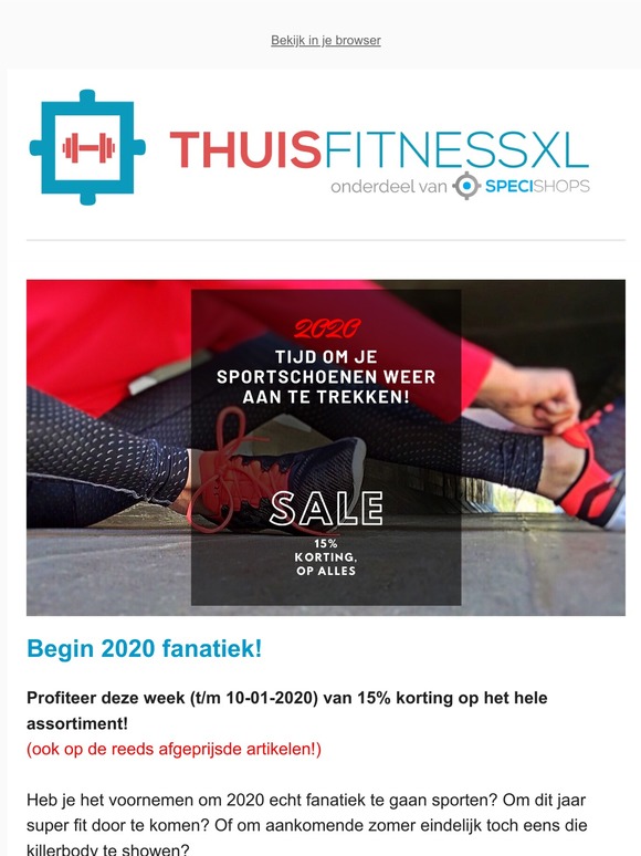 Op een Sportief nieuwjaar: 15% Korting op ècht alles!