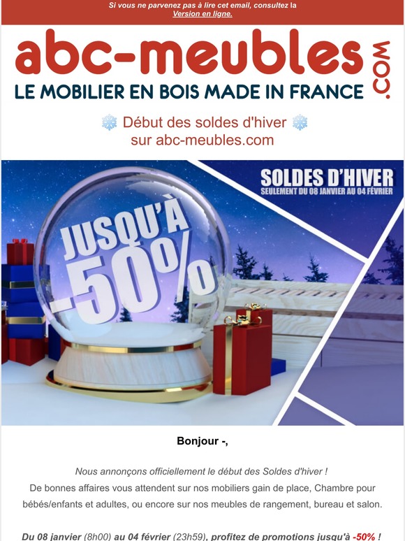 📢 Soldes : jusqu'à -50% sur nos mobiliers en bois !