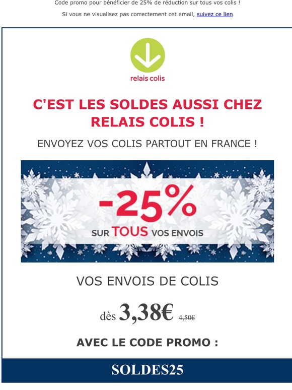 C'est les soldes, vos envois de colis dès 3,38€ !