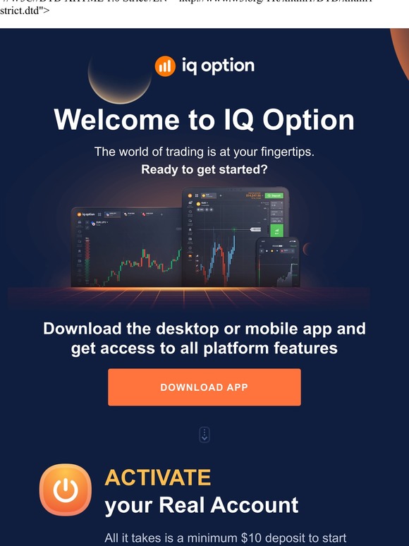 Welcome! Get started with IQ Option