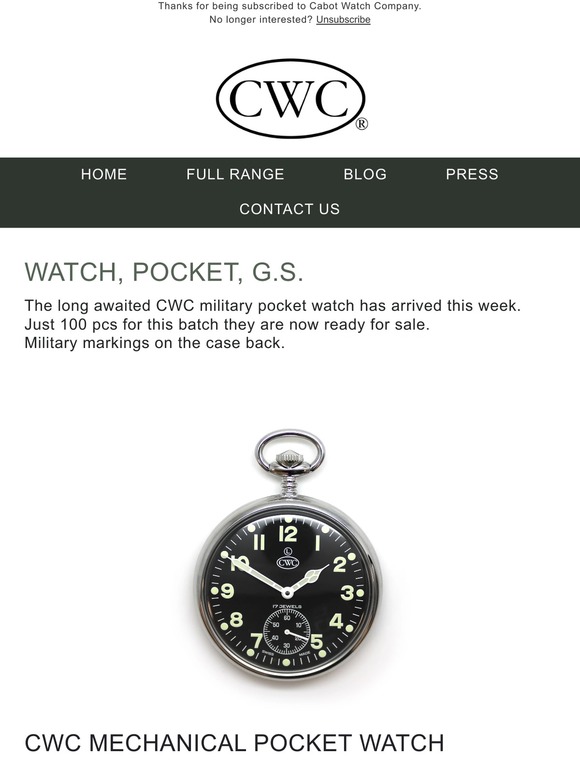 Cwc pocket cheap watch