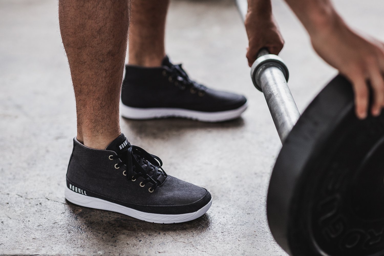 black coffee canvas mid trainer