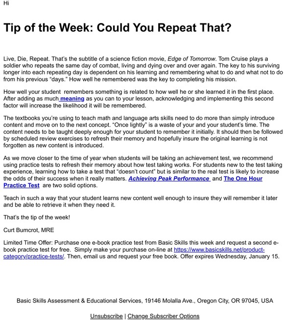 Tip of the Week: Could You Repeat That?