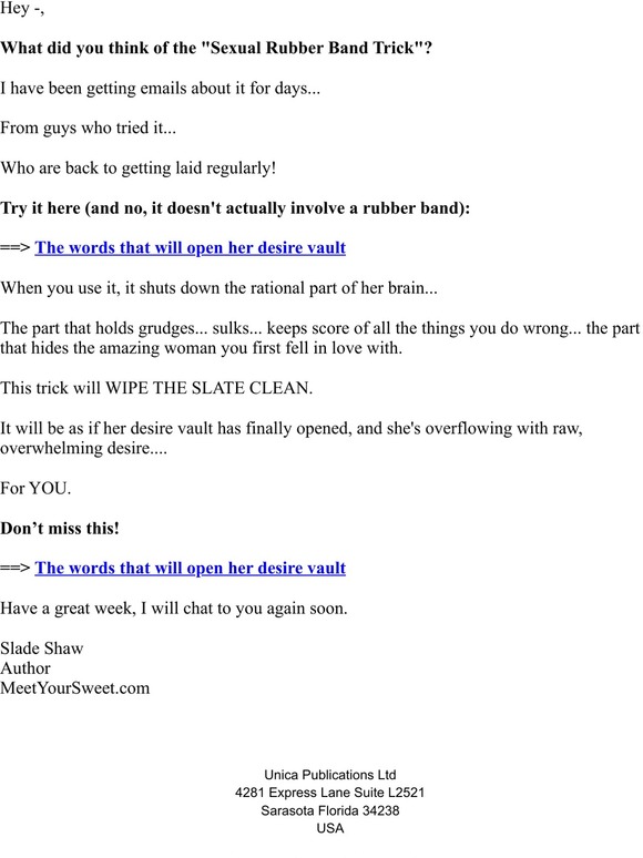 Re: The words that will open her desire vault