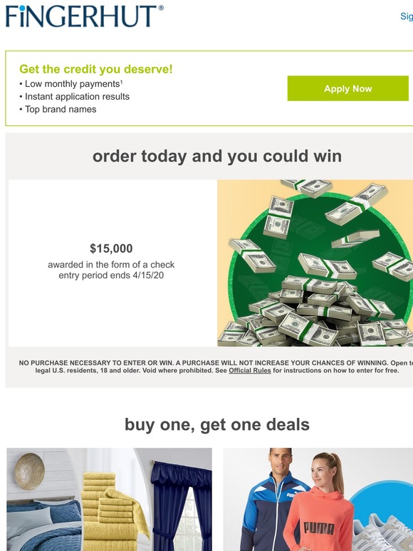 Fingerhut Fingerhut 15,000 GIVEAWAY you could win! Milled